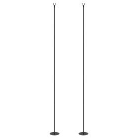Outsunny String Light Poles for Outside Hanging, Steel Lighting Stand for Patio Backyard Deck Wedding Party, 10FT, 2 Pack