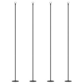 Outsunny String Light Poles for Outside Hanging, Steel Lighting Stand for Patio Backyard Deck Wedding Party, 8FT, 4 Pack