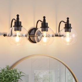 3-Lights Bathroom Vanity Lighting Fixtures Brushed Gold Modern Vanity Light 22Inch Bathroom Light Fixture Bathroom Lights Over Mirror with Clear