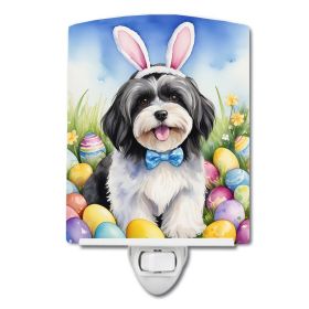 NEW Havanese Easter Egg Hunt Ceramic Night Light Compact, UL-Certified, Ideal for Bedroom, Bathroom, Nursery, Hallway, Kitchen, 6x4x3, Multicolor
