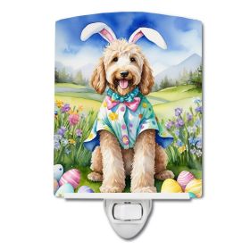 NEW Goldendoodle Easter Egg Hunt Ceramic Night Light Compact, UL-Certified, Ideal for Bedroom, Bathroom, Nursery, Hallway, Kitchen, 6x4x3, Multic
