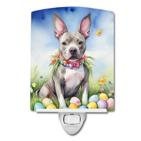 NEW Pit Bull Terrier Easter Egg Hunt Ceramic Night Light Compact, UL-Certified, Ideal for Bedroom, Bathroom, Nursery, Hallway, Kitchen, 6x4x3