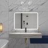 40 x 28 in. Large Rectangular Frameless Wall-Mount Anti-Fog LED Light Bathroom Vanity Mirror