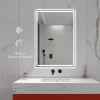 40 x 28 in. Large Rectangular Frameless Wall-Mount Anti-Fog Bluetooth LED Light Bathroom Vanity Mirror