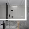 40 x 28 in. Large Rectangular Frameless Wall-Mount Anti-Fog Bluetooth LED Light Bathroom Vanity Mirror