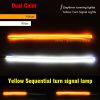 60cm LED DRL Headlight Hood Strip Lights Yellow Sequential Turn Signal Lamp