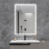 40 x 28 in. Large Rectangular Frameless Wall-Mount Anti-Fog Bluetooth LED Light Bathroom Vanity Mirror