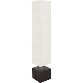 White Rice Paper Floor Lamp with Dark Wood Base (Configuration: No CFL Bulb Included)