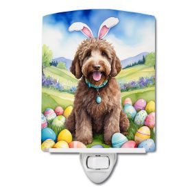 NEW Labradoodle Easter Egg Hunt Ceramic Night Light Compact, UL-Certified, Ideal for Bedroom, Bathroom, Nursery, Hallway, Kitchen, 6x4x3, Multico (Default: Default)