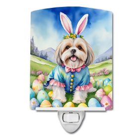 NEW Lhasa Apso Easter Egg Hunt Ceramic Night Light Compact, UL-Certified, Ideal for Bedroom, Bathroom, Nursery, Hallway, Kitchen, 6x4x3, Multicol (Default: Default)